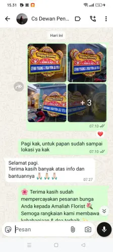 Testimonial Papan Bunga Pernikahan rajabasa