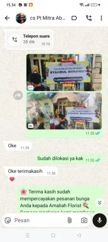 Testimonial Papan Bunga rajabasa