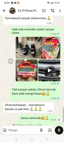 Testimonial Papan Bunga rajabasa